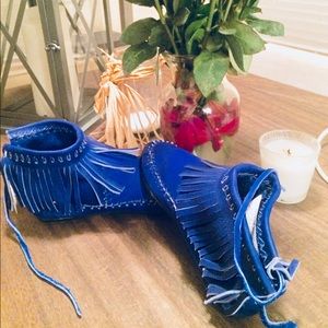Free People Fringe Leather Moccasins by Carolina K